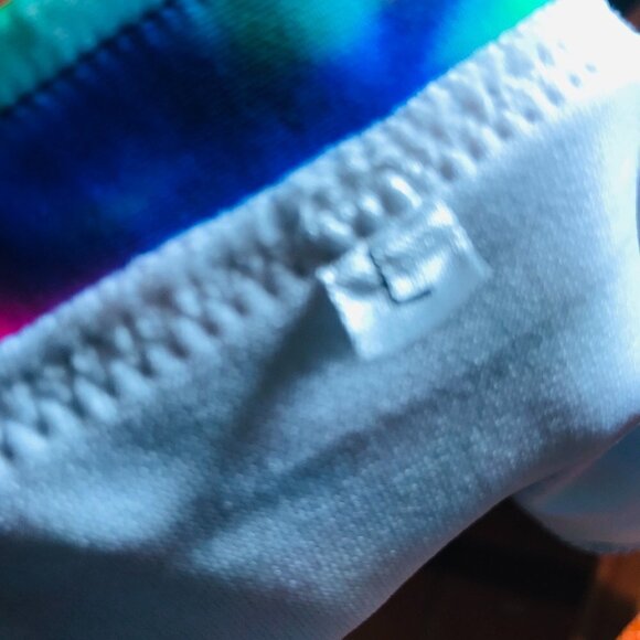 Bikini Bottom NWT Bathing Suit Size Large Psychedelic Tie Dye Rainbow Op Art - Picture 6 of 7